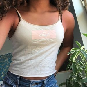angel graphic tank top